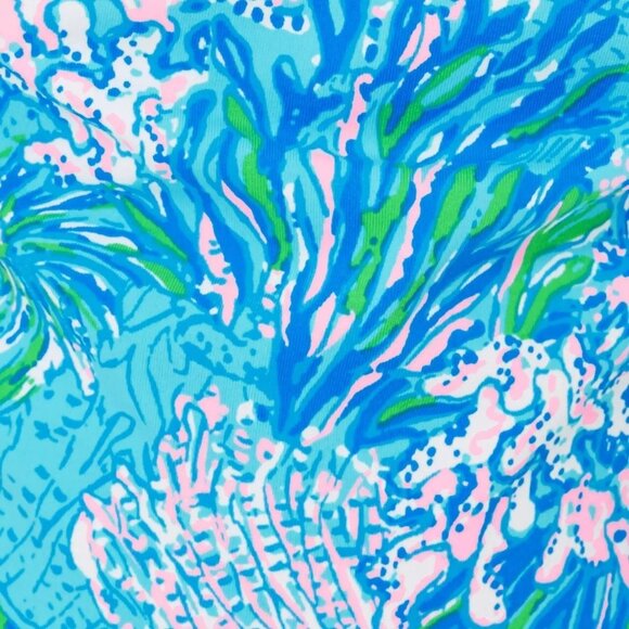 Lilly Pulitzer Bobby Rashguard Swimsuit 50+ UPF Girls 12 Las Olas Aqua Strong Cu - Picture 3 of 5